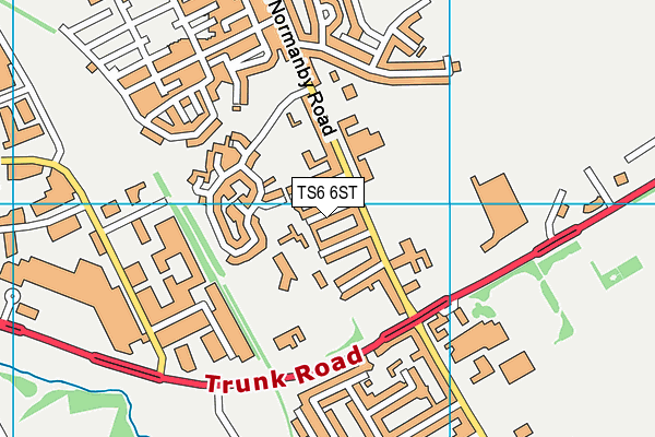 TS6 6ST map - OS VectorMap District (Ordnance Survey) TS6 6ST map - OS VectorMap District (Ordnance Survey)