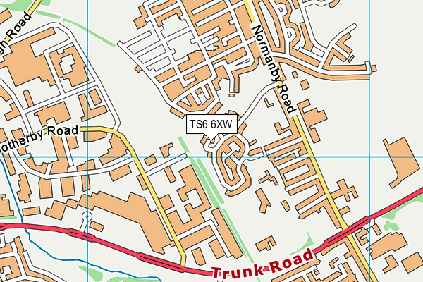 TS6 6XW map - OS VectorMap District (Ordnance Survey) TS6 6XW map - OS VectorMap District (Ordnance Survey)
