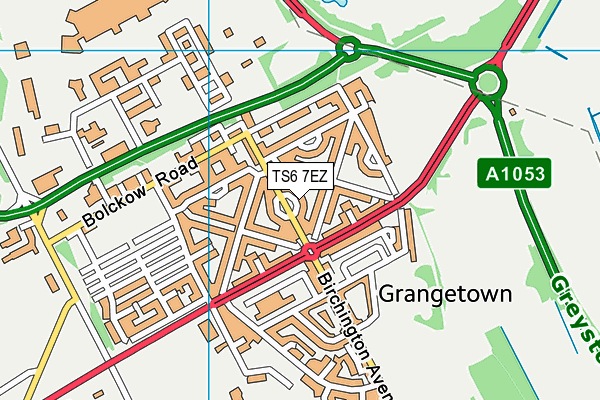 TS6 7EZ map - OS VectorMap District (Ordnance Survey) TS6 7EZ map - OS VectorMap District (Ordnance Survey)