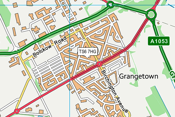 TS6 7HG map - OS VectorMap District (Ordnance Survey) TS6 7HG map - OS VectorMap District (Ordnance Survey)