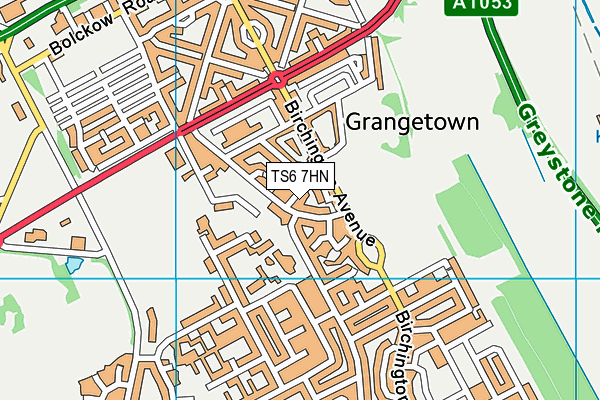 TS6 7HN map - OS VectorMap District (Ordnance Survey) TS6 7HN map - OS VectorMap District (Ordnance Survey)