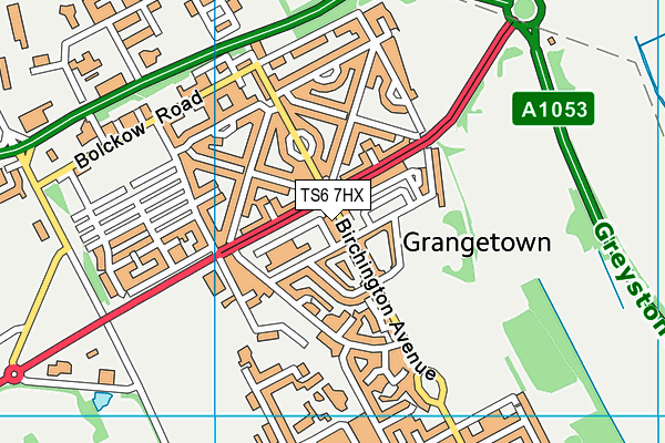 TS6 7HX map - OS VectorMap District (Ordnance Survey) TS6 7HX map - OS VectorMap District (Ordnance Survey)