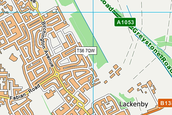 TS6 7QW map - OS VectorMap District (Ordnance Survey) TS6 7QW map - OS VectorMap District (Ordnance Survey)