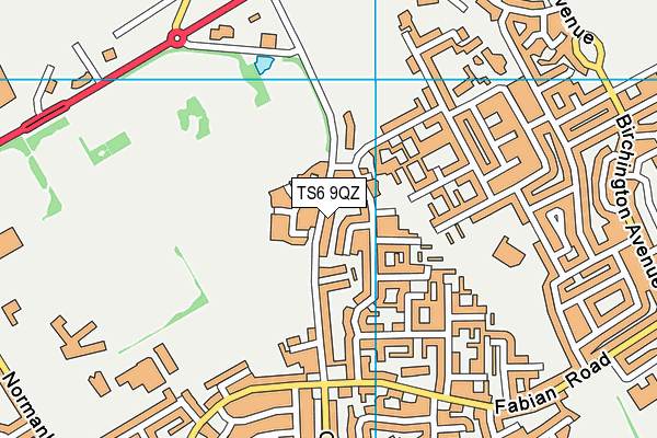 TS6 9QZ map - OS VectorMap District (Ordnance Survey) TS6 9QZ map - OS VectorMap District (Ordnance Survey)
