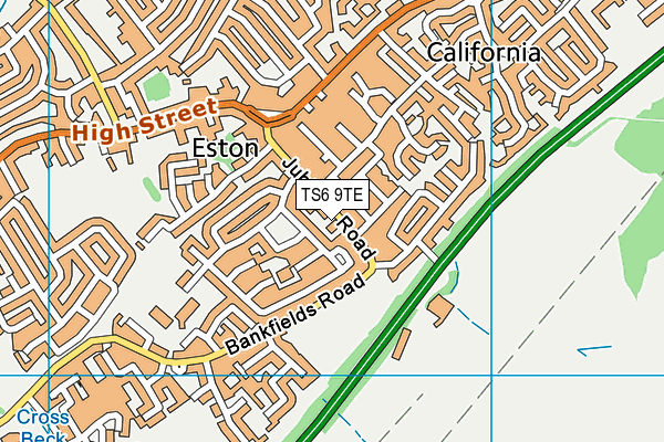 TS6 9TE map - OS VectorMap District (Ordnance Survey) TS6 9TE map - OS VectorMap District (Ordnance Survey)