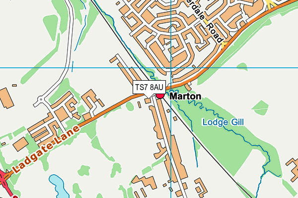 TS7 8AU map - OS VectorMap District (Ordnance Survey) TS7 8AU map - OS VectorMap District (Ordnance Survey)