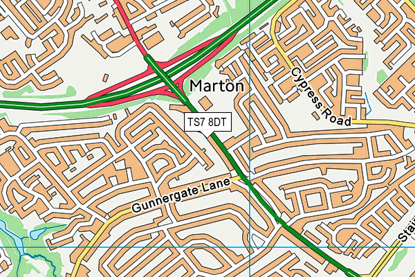 TS7 8DT map - OS VectorMap District (Ordnance Survey) TS7 8DT map - OS VectorMap District (Ordnance Survey)