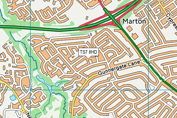 TS7 8HD map - OS VectorMap District (Ordnance Survey) TS7 8HD map - OS VectorMap District (Ordnance Survey)