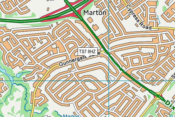 TS7 8HZ map - OS VectorMap District (Ordnance Survey) TS7 8HZ map - OS VectorMap District (Ordnance Survey)
