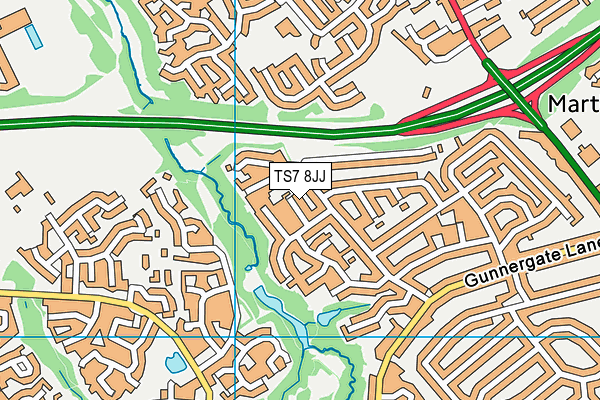 TS7 8JJ map - OS VectorMap District (Ordnance Survey) TS7 8JJ map - OS VectorMap District (Ordnance Survey)