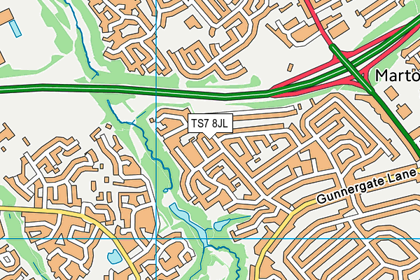 TS7 8JL map - OS VectorMap District (Ordnance Survey) TS7 8JL map - OS VectorMap District (Ordnance Survey)