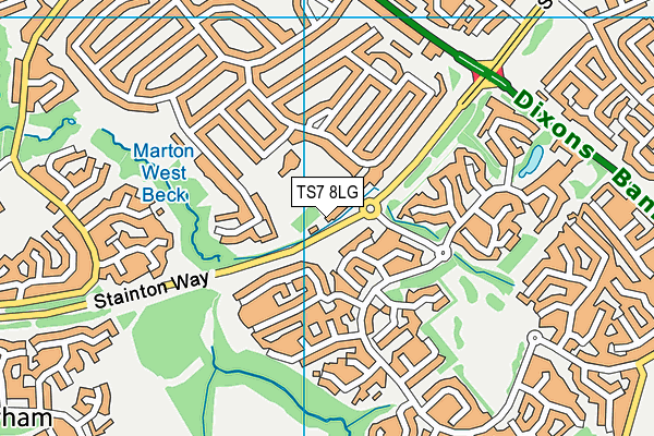 TS7 8LG map - OS VectorMap District (Ordnance Survey) TS7 8LG map - OS VectorMap District (Ordnance Survey)