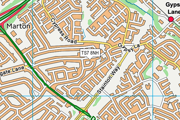 TS7 8NH map - OS VectorMap District (Ordnance Survey) TS7 8NH map - OS VectorMap District (Ordnance Survey)