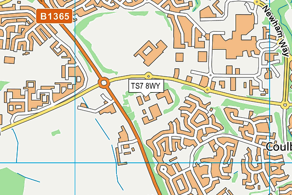 TS7 8WY map - OS VectorMap District (Ordnance Survey) TS7 8WY map - OS VectorMap District (Ordnance Survey)
