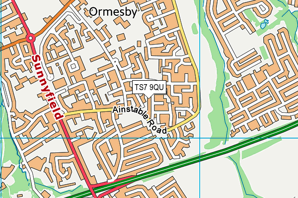 TS7 9QU map - OS VectorMap District (Ordnance Survey) TS7 9QU map - OS VectorMap District (Ordnance Survey)