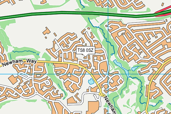 TS8 0SZ map - OS VectorMap District (Ordnance Survey) TS8 0SZ map - OS VectorMap District (Ordnance Survey)