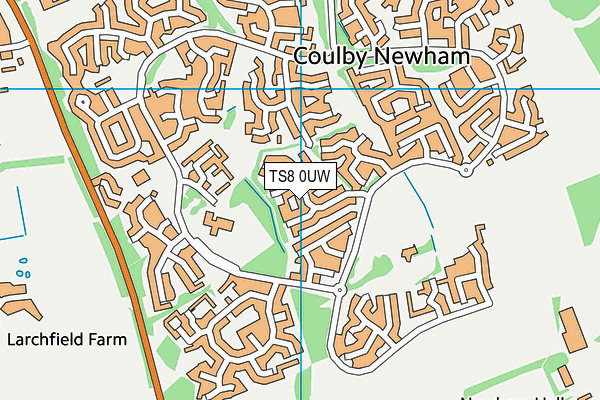 TS8 0UW map - OS VectorMap District (Ordnance Survey) TS8 0UW map - OS VectorMap District (Ordnance Survey)