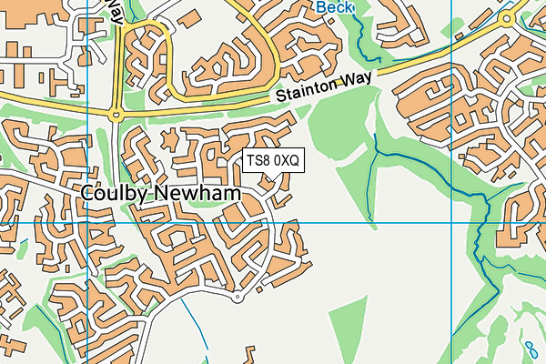 TS8 0XQ map - OS VectorMap District (Ordnance Survey) TS8 0XQ map - OS VectorMap District (Ordnance Survey)