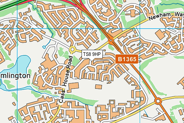 TS8 9HP map - OS VectorMap District (Ordnance Survey) TS8 9HP map - OS VectorMap District (Ordnance Survey)