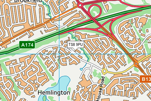 TS8 9PU map - OS VectorMap District (Ordnance Survey) TS8 9PU map - OS VectorMap District (Ordnance Survey)
