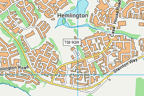 TS8 9QW map - OS VectorMap District (Ordnance Survey) TS8 9QW map - OS VectorMap District (Ordnance Survey)