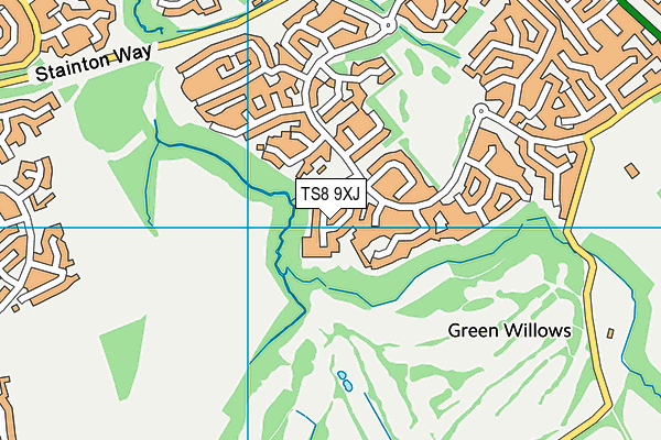 TS8 9XJ map - OS VectorMap District (Ordnance Survey) TS8 9XJ map - OS VectorMap District (Ordnance Survey)