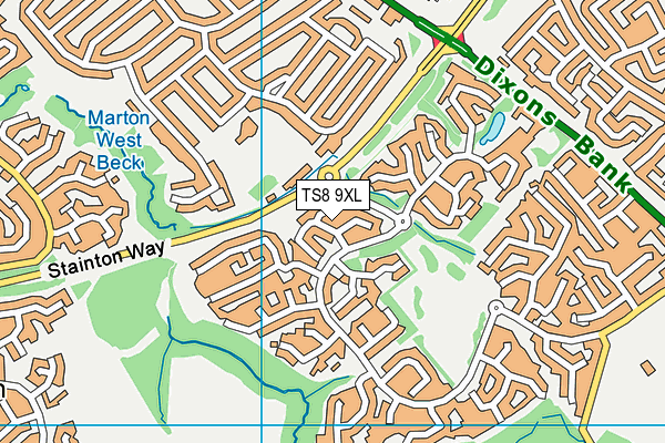 TS8 9XL map - OS VectorMap District (Ordnance Survey) TS8 9XL map - OS VectorMap District (Ordnance Survey)