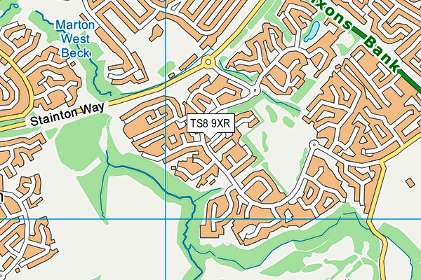 TS8 9XR map - OS VectorMap District (Ordnance Survey) TS8 9XR map - OS VectorMap District (Ordnance Survey)