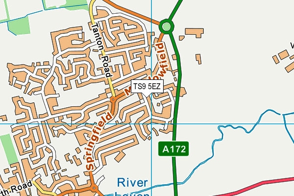 TS9 5EZ map - OS VectorMap District (Ordnance Survey) TS9 5EZ map - OS VectorMap District (Ordnance Survey)