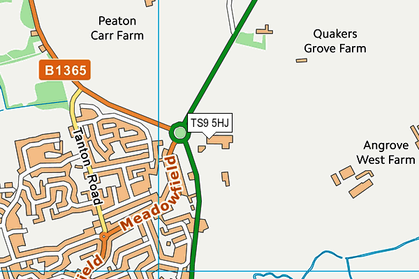 TS9 5HJ map - OS VectorMap District (Ordnance Survey) TS9 5HJ map - OS VectorMap District (Ordnance Survey)