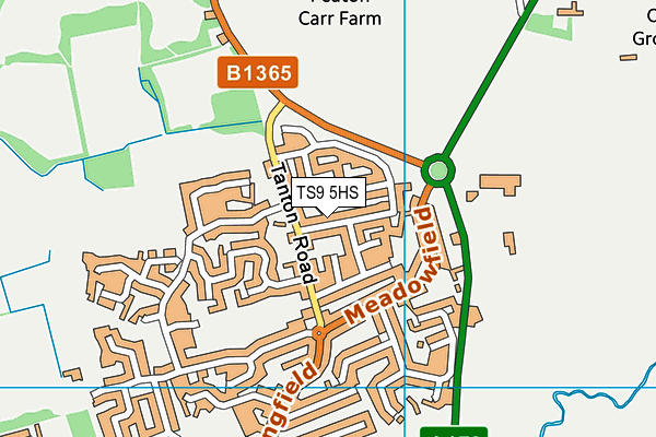 TS9 5HS map - OS VectorMap District (Ordnance Survey) TS9 5HS map - OS VectorMap District (Ordnance Survey)