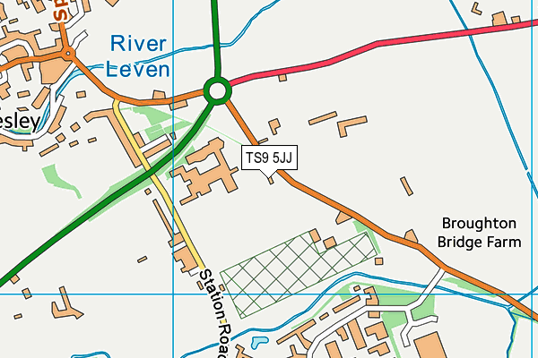 TS9 5JJ map - OS VectorMap District (Ordnance Survey)
