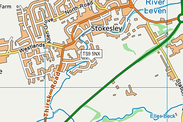 TS9 5NX map - OS VectorMap District (Ordnance Survey) TS9 5NX map - OS VectorMap District (Ordnance Survey)