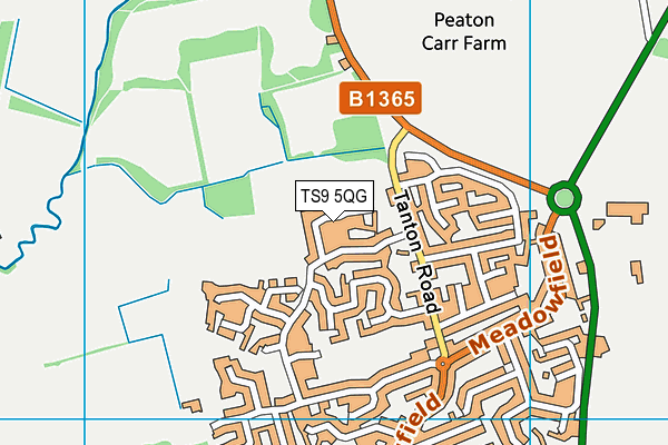 TS9 5QG map - OS VectorMap District (Ordnance Survey) TS9 5QG map - OS VectorMap District (Ordnance Survey)