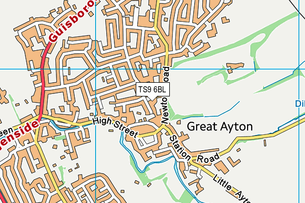 TS9 6BL map - OS VectorMap District (Ordnance Survey) TS9 6BL map - OS VectorMap District (Ordnance Survey)