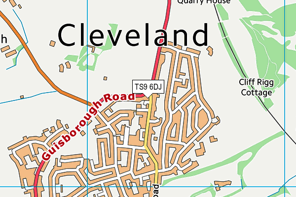 TS9 6DJ map - OS VectorMap District (Ordnance Survey) TS9 6DJ map - OS VectorMap District (Ordnance Survey)
