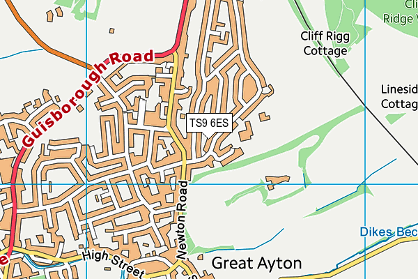 TS9 6ES map - OS VectorMap District (Ordnance Survey) TS9 6ES map - OS VectorMap District (Ordnance Survey)