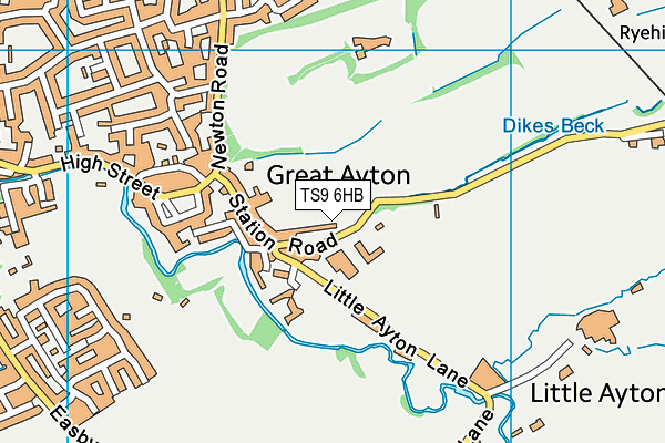 TS9 6HB map - OS VectorMap District (Ordnance Survey) TS9 6HB map - OS VectorMap District (Ordnance Survey)