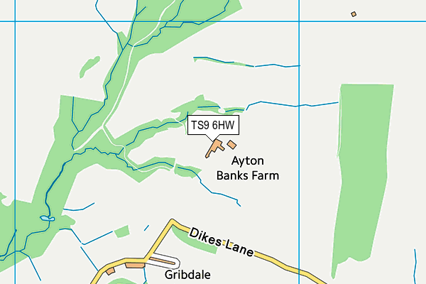 TS9 6HW map - OS VectorMap District (Ordnance Survey)