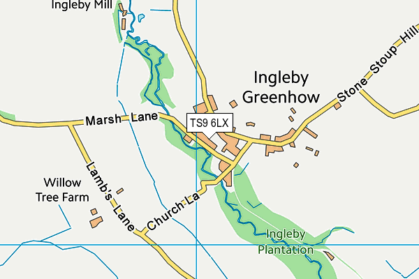 TS9 6LX map - OS VectorMap District (Ordnance Survey)