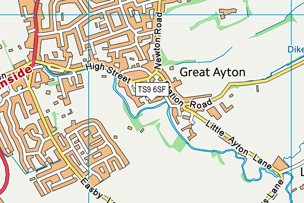TS9 6SF map - OS VectorMap District (Ordnance Survey) TS9 6SF map - OS VectorMap District (Ordnance Survey)