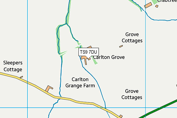 TS9 7DU map - OS VectorMap District (Ordnance Survey) TS9 7DU map - OS VectorMap District (Ordnance Survey)