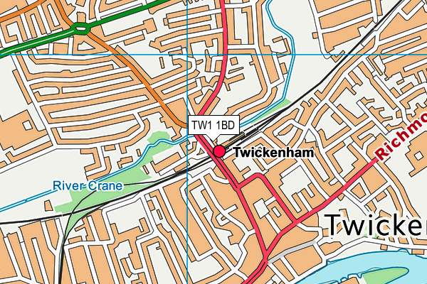 TW1 1BD map - OS VectorMap District (Ordnance Survey) TW1 1BD map - OS VectorMap District (Ordnance Survey)