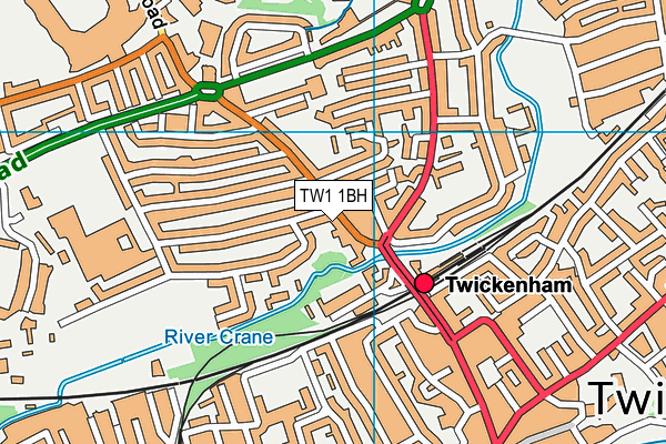 TW1 1BH map - OS VectorMap District (Ordnance Survey) TW1 1BH map - OS VectorMap District (Ordnance Survey)