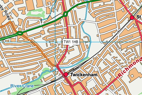 TW1 1HB map - OS VectorMap District (Ordnance Survey) TW1 1HB map - OS VectorMap District (Ordnance Survey)