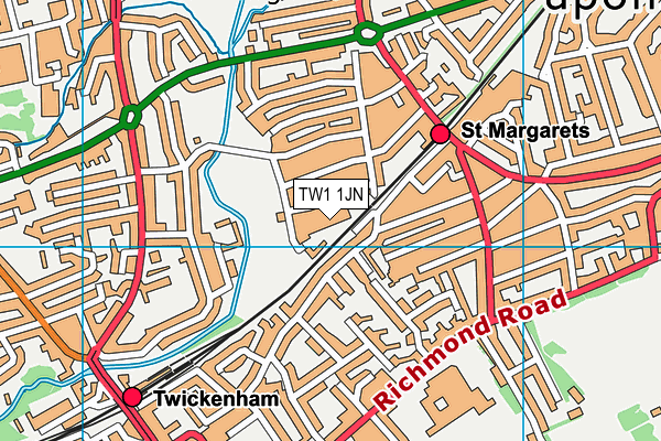 TW1 1JN map - OS VectorMap District (Ordnance Survey) TW1 1JN map - OS VectorMap District (Ordnance Survey)
