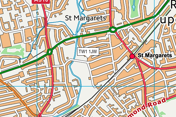 TW1 1JW map - OS VectorMap District (Ordnance Survey) TW1 1JW map - OS VectorMap District (Ordnance Survey)