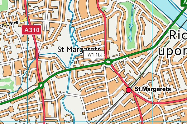TW1 1LJ map - OS VectorMap District (Ordnance Survey) TW1 1LJ map - OS VectorMap District (Ordnance Survey)