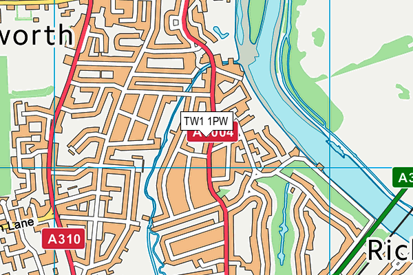TW1 1PW map - OS VectorMap District (Ordnance Survey) TW1 1PW map - OS VectorMap District (Ordnance Survey)