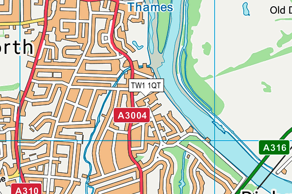 TW1 1QT map - OS VectorMap District (Ordnance Survey) TW1 1QT map - OS VectorMap District (Ordnance Survey)
